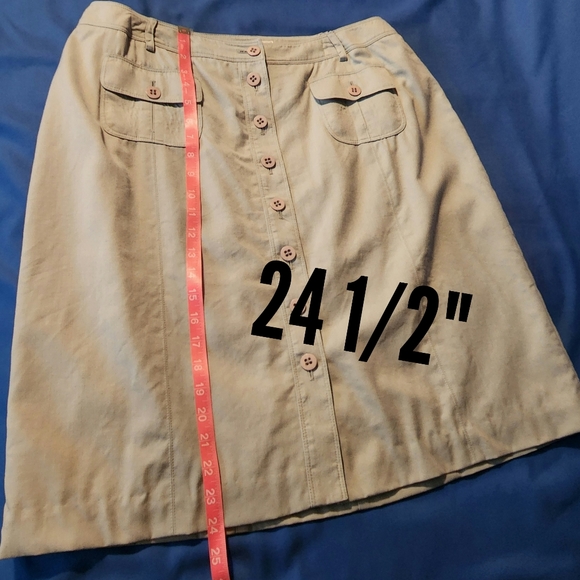 Talbots Woman Button Front A-Line Wool Blend Skirt - Picture 4 of 10